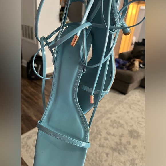 Blue Lace Up Heels - Picture 2 of 3